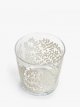 Floral Print Glass Tumbler, 380ml, Clear/White