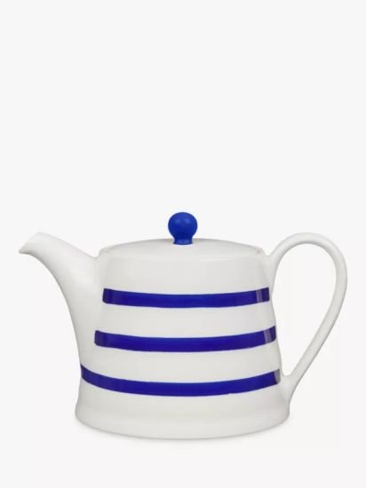 Harbour Striped 4 Cup Teapot, White/Blue, 1.1L