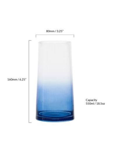 Highball Glasses, Set of 2, 550ml