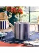 Narrow Stripe Earthenware Teapot, 1.1L, Blue/White