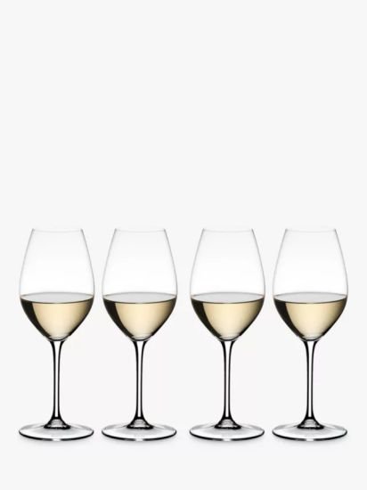 Wine Friendly White Wine / Champagne Glass, 440ml, Set of 4, Clear