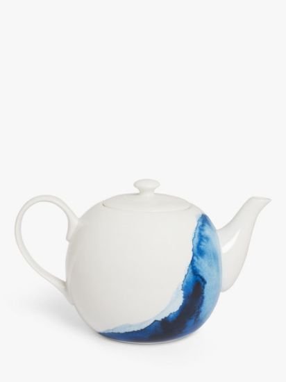 Bone China Teapot, 1.35L, Blue/White