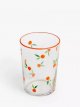 Orange Print Glass Tumbler, 510ml, Orange/Clear