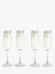 Entertain Glass Flute, Set of 4, 190ml, Clear
