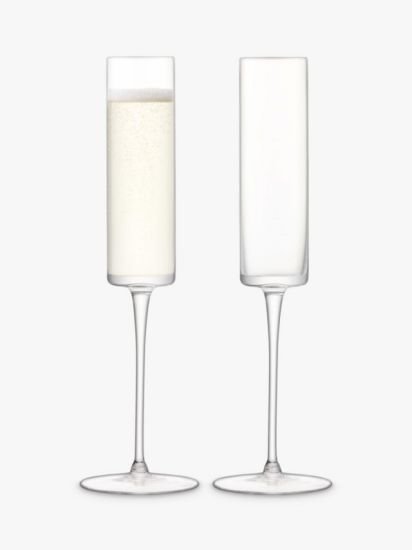 Champagne Flutes, Set of 2, 150ml, Clear