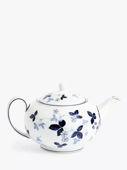 Wild Strawberry Bone China Teapot, 800ml, Inky Blue