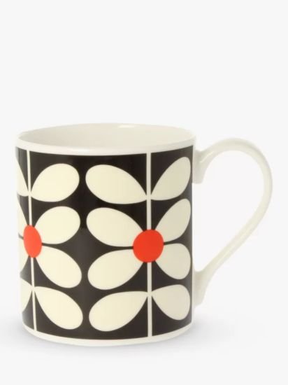 Sixties Bone China Mug, 350ml, Navy/Multi