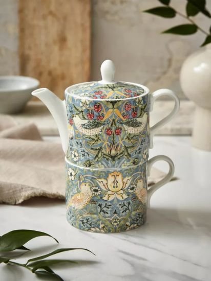 Strawberry Tea-For-One Teapot, 280ml, Blue/Multi