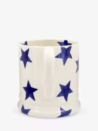 Blue Star Half Pint Mug, 300ml, Cream/Blue