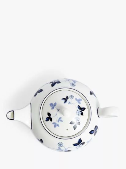 Wild Strawberry Bone China Teapot, 800ml, Inky Blue